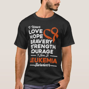 Love Hope Bravery Strength Leukaemia Awareness Fun T-Shirt