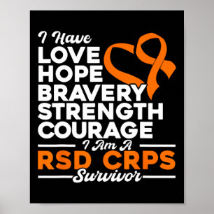 Love Hope Bravery Strength Rsd Crps Awareness Poster