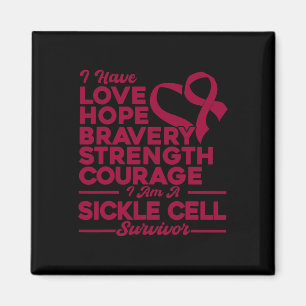 Love Hope Bravery Strength Sickle Cell Awareness Magnet