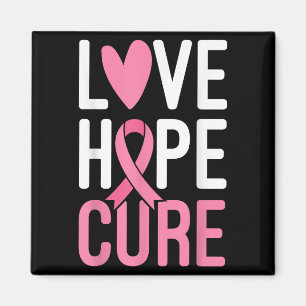 Love Hope Cure Breast Cancer Warrior Pink Ribbon S Magnet