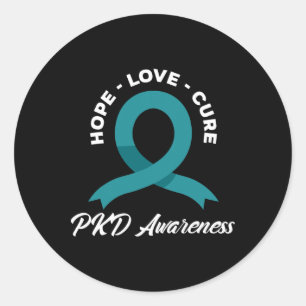 Love Hope Cure Polycystic Kidney Disease Awareness Classic Round Sticker