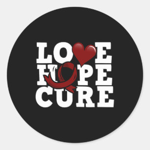 Love Hope Cure - Sickle Cell Awareness  Classic Round Sticker