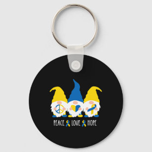 Love Hope Cute Gnomes Down Syndrome Awareness Key Ring