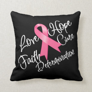 Love Hope Faith Cure Breast Cancer Cushion