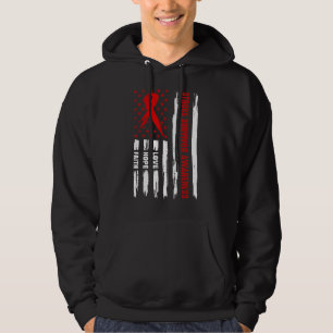 Love Hope Faith Red American Flag Stroke Survivor  Hoodie
