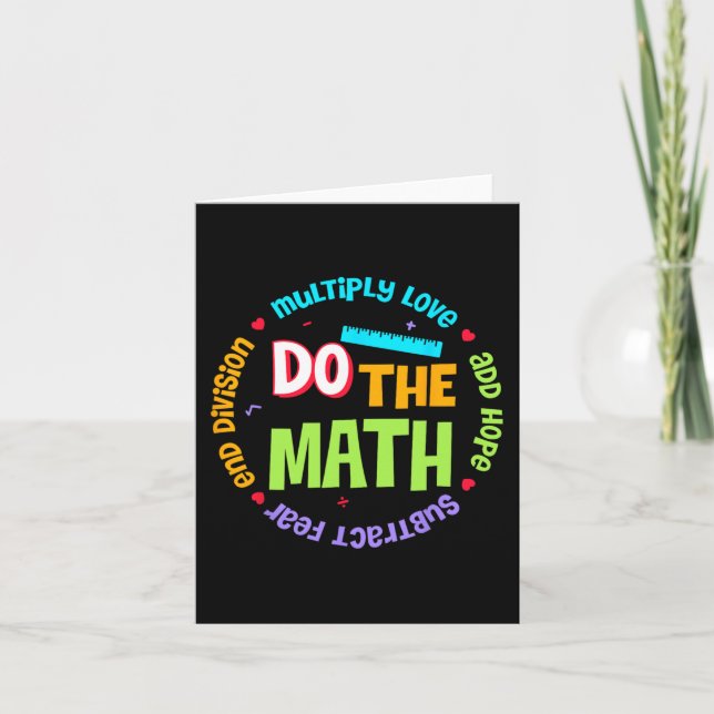 Love Hope Fear Do The Math Test Day Staar Testing  Card (Front)