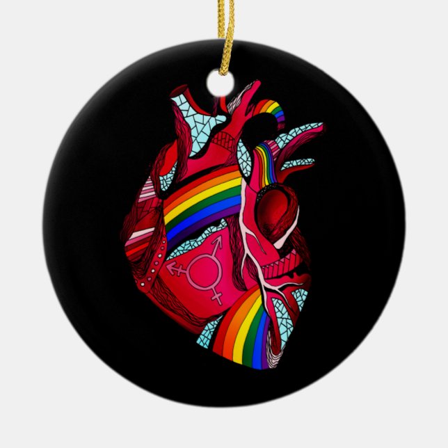 Love Hope Kindness Equality Inclusion Diversity Pe Ceramic Ornament (Front)