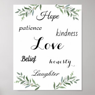 Love, hope, kindness Poster
