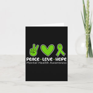 Love Hope Mental Health Awareness Green Ribbon Fun Card