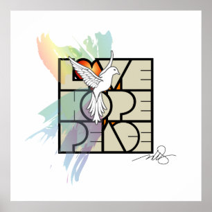 Love Hope Peace Dove Poster