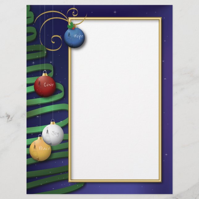 Love, Hope, Peace, Joy Christmas Letter (Front)