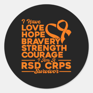 Love Hope Strength Courage Rsd Crps Awareness Classic Round Sticker