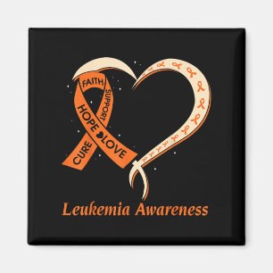 Love Hope Support Leukaemia Cancer Awareness Orang Magnet