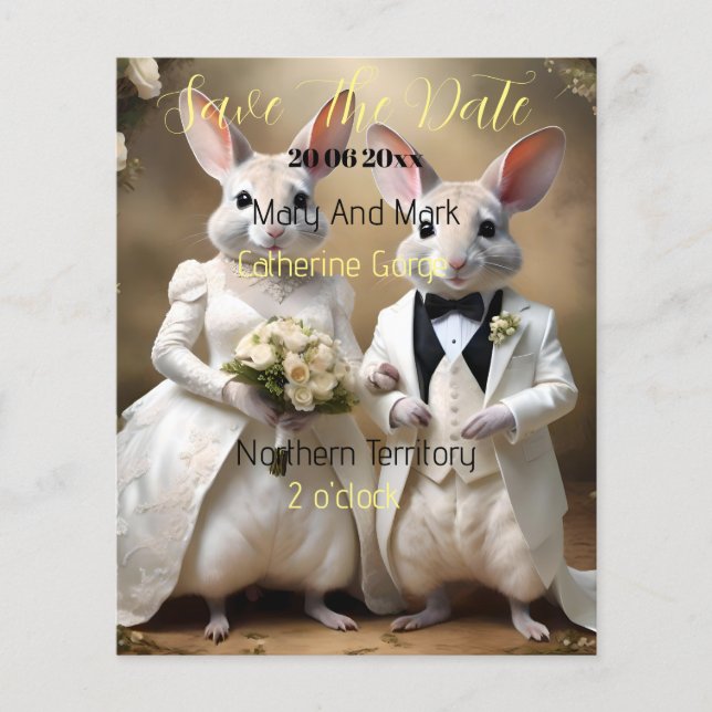 "Love Hops Down Under: A Bilby Wedding Celebration Flyer (Front)