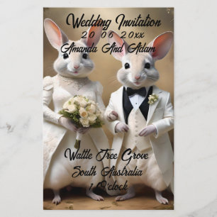 "Love Hops Down Under: A Bilby Wedding Celebration Stationery