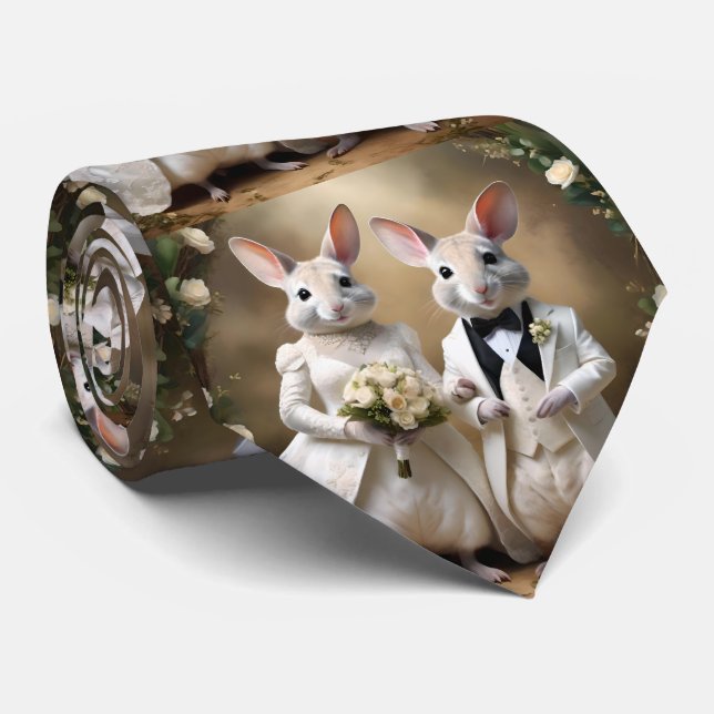 "Love Hops Down Under: A Bilby Wedding Celebration Tie (Rolled)