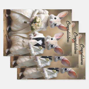 "Love Hops Down Under: A Bilby Wedding Celebration Wrapping Paper Sheet
