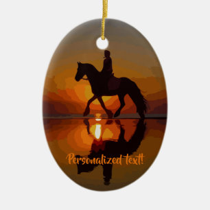 Love Horses, Horseback Riding, Personalised gift Ceramic Ornament
