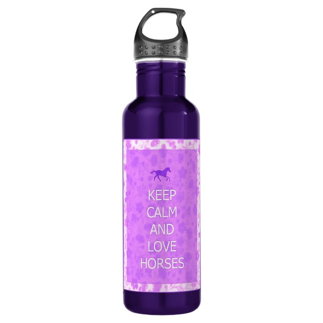 Love Horses purple 710 Ml Water Bottle (Front)