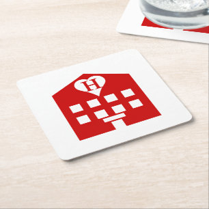 Love Hotel Japanese Emoji Square Paper Coaster