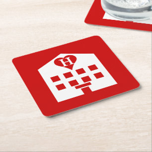 Love Hotel Japanese Emoji Square Paper Coaster