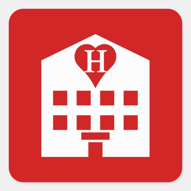 Love Hotel Japanese Emoji Square Sticker (Front)