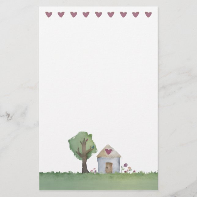 love house home garden stationery (Front)
