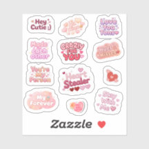 Love & Hugs Y2K Valentine Aesthetic Sticker Set