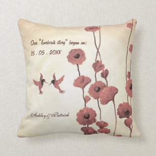 Love Hummingbirds and Painted Flowers American MoJ Cushion