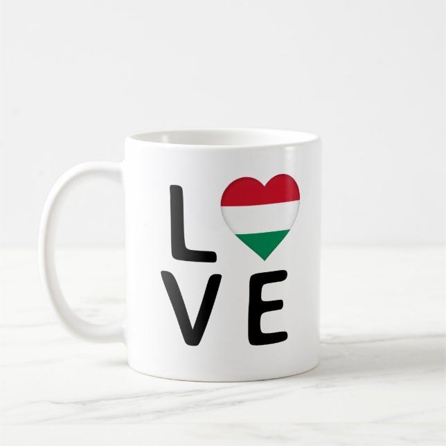 Love - Hungary Flag Coffee Mug (Left)