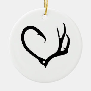 Love Hunting & Fishing Ceramic Ornament