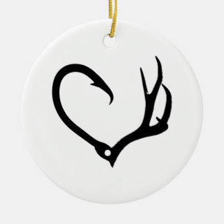 Love Hunting & Fishing Ceramic Ornament