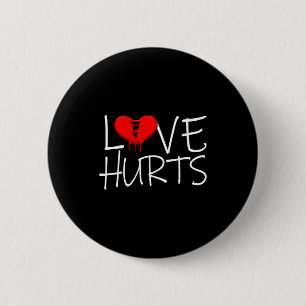 Love Hurts Broken Heart Divorce Breakup Heartbroke 6 Cm Round Badge