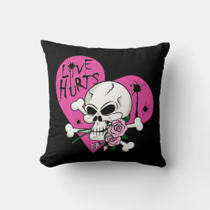Love Hurts Skull Cushion