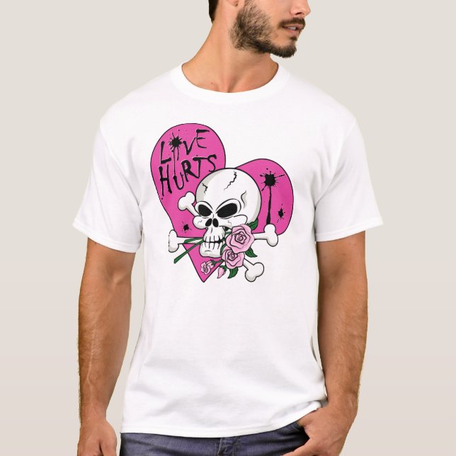 Love Hurts Skull T-Shirt (Front)