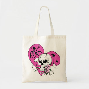 Love Hurts Skull Tote Bag