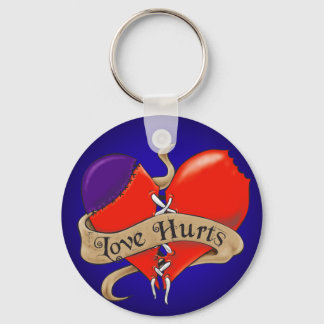 Love HurtscButton Key Ring