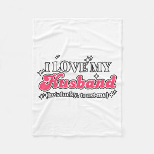 Love Husband Engagement Fiancé Couple Husband Wife Fleece Blanket