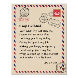 Love Husband Letter To My Husband I Love You Photo Print