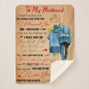 Love Husband Letter To My Husband I Love You Sherpa Blanket