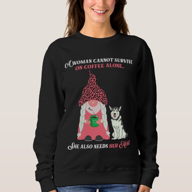 Love Husky And Husky Gnomie Women Sweatshirt (Front)