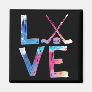 Love Ice Hockey Girls Hockey Gifts  Ice Hockey  Magnet
