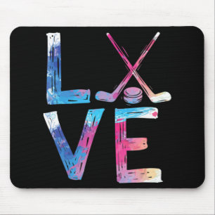 Love Ice Hockey Girls Hockey Gifts Ice Hockey Mouse Pad