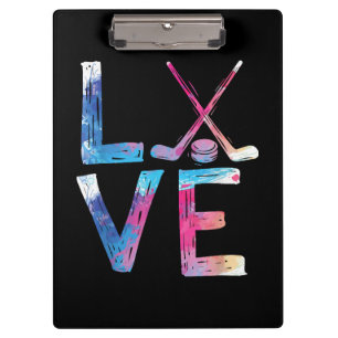 Love Ice Hockey Girls Hockey Gifts Womens Ice Hock Clipboard