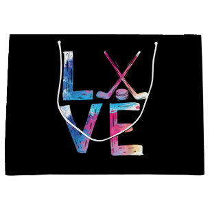 Love Ice Hockey Girls Hockey Gifts Womens Ice Hock Large Gift Bag