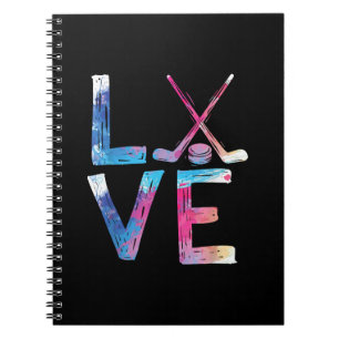 Love Ice Hockey Girls Hockey Gifts Womens Ice Hock Notebook