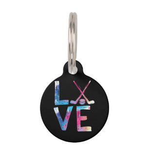 Love Ice Hockey Girls Hockey Gifts Womens Ice Hock Pet Tag