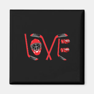 Love Ice Hockey Goalie Mask For Youth Hockey Lover Magnet