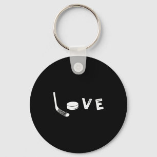 Love Ice Hockey Tee, Valentines Day Gift For Hocke Key Ring