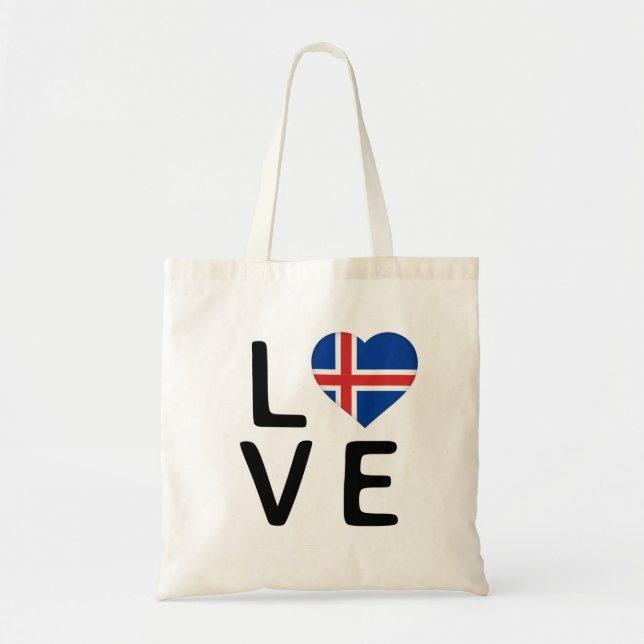 Love - Iceland Flag Tote Bag (Front)